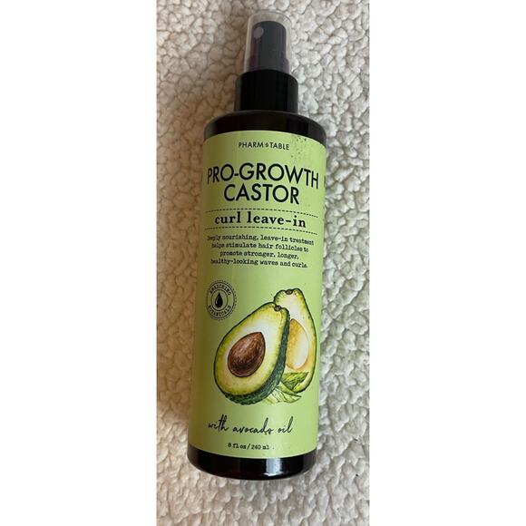 2-Pack PHARM TO TABLE ~ PRO-GROWTH CASTOR CURL LEAVE-IN WITH AVOCADO OIL 8 fl oz - Picture 1 of 5